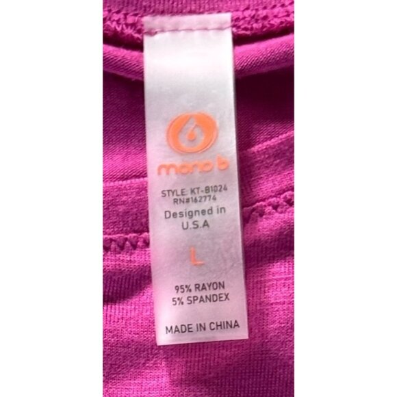 Womens Short Sleeve T-shirt By Mono B Size Large Bright Pink NWT - Picture 5 of 12